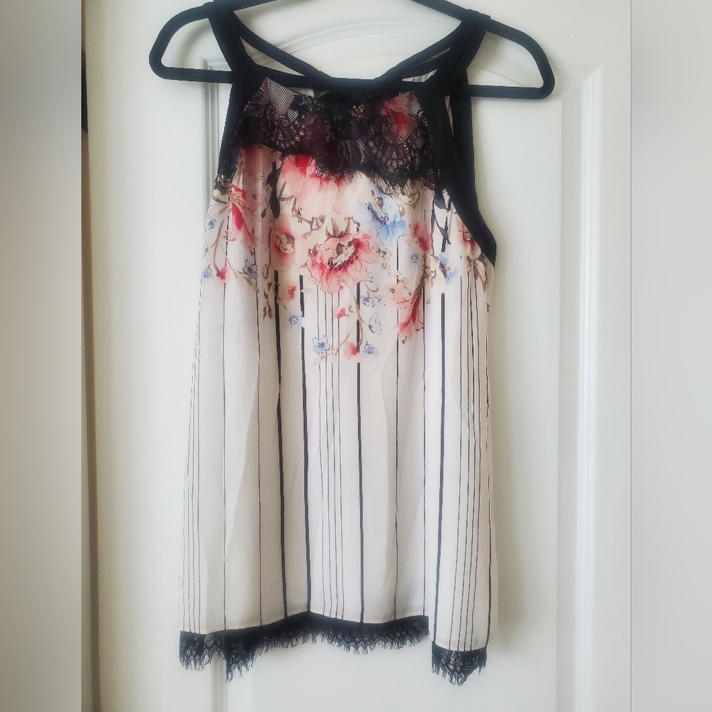 WHBM Floral Blouse Size L (12) - Picture 6 of 6